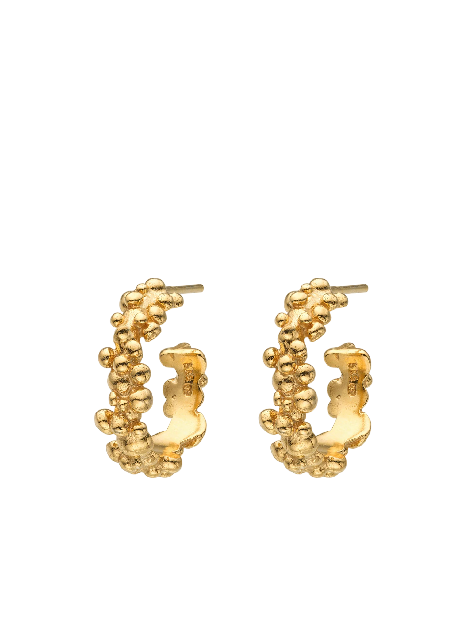 Céleste deux small hoop earrings 14 ct gold